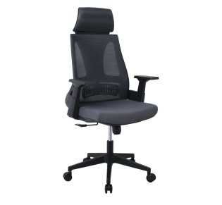 BF8750 Πολυθρόνα Γραφείου Διευθυντή, Mesh Γκρι, Ύφασμα Γκρι