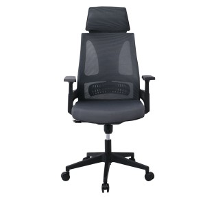 BF8750 Πολυθρόνα Γραφείου Διευθυντή, Mesh Γκρι, Ύφασμα Γκρι