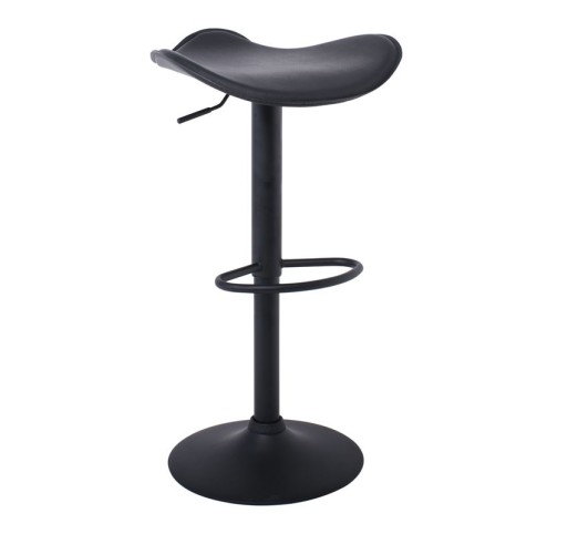 SADDLE Bar Stool Black Pvc/Black Metal Base