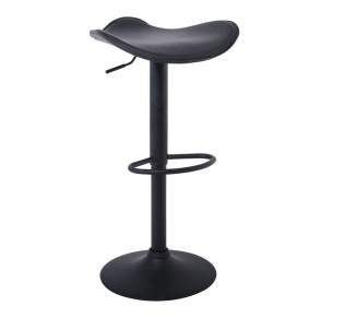 SADDLE Σκαμπό BAR, Μέταλλο Βαφή Μαύρο, Pvc Μαύρο, Ρύθμιση Ύψους, Περιστρεφόμενο