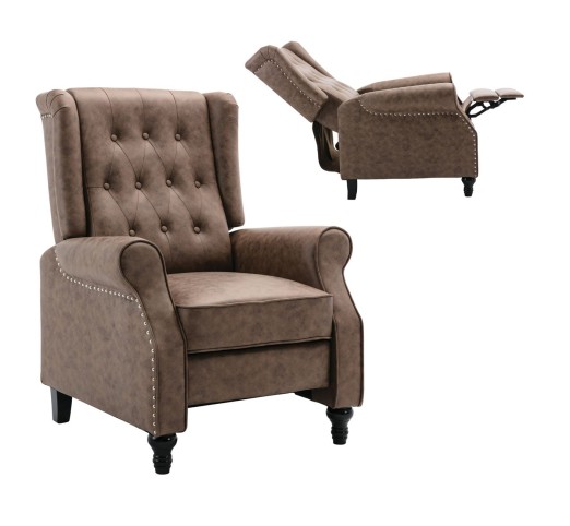 CHESTER Relax Armchair Antique Brown Fabric