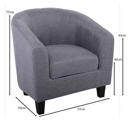 BOGA Armchair Grey Fabric
