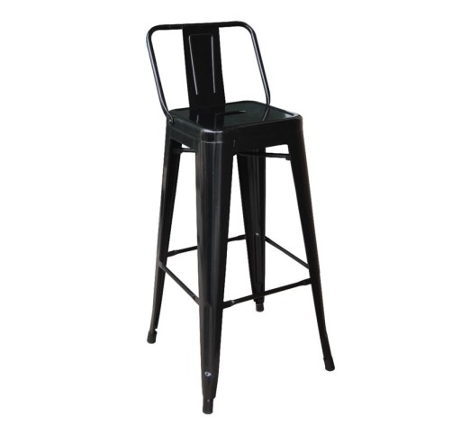 RELIX Bar Stool with Back / Metal Black