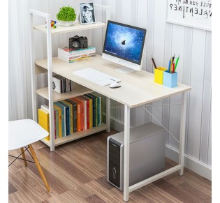 PC Metal Desk - 4 shelves 90x40xH110(73)cm / White - Maple