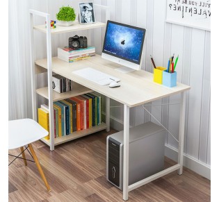 PC Metal Desk - 4 shelves 90x40xH110(73)cm / White - Maple 2