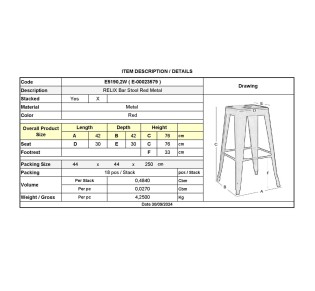 RELIX Bar Stool Red Metal