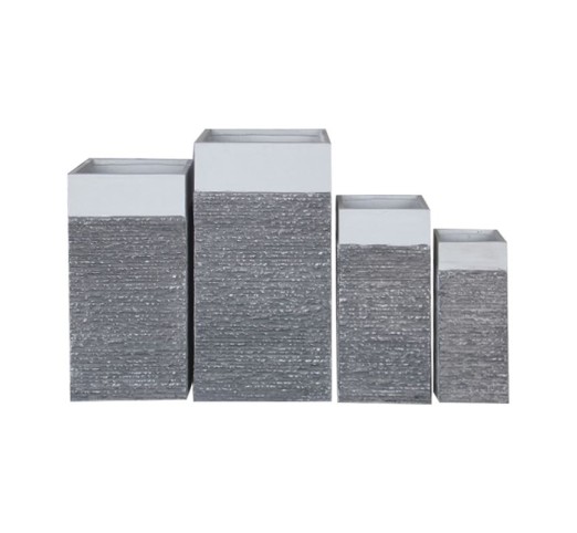 FLOWER POT-10 Set 4 τεμαχίων: 20x20x50 + 27x27x60 + 34x34x70 + 41x41x80 Απόχρωση Black Wash