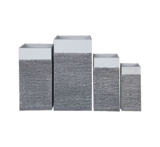 FLOWER POT-10 Set 4 τεμαχίων: 20x20x50 + 27x27x60 + 34x34x70 + 41x41x80 Απόχρωση Black Wash