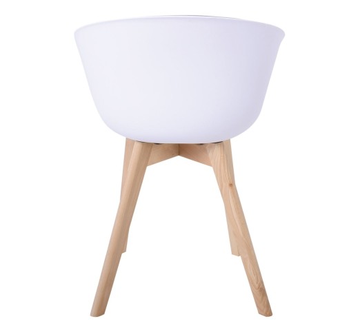 OPTIM Armchair PP White, Fabric Blue (wooden leg)