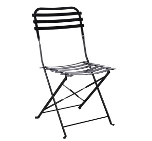 ZAPPEIOU Folding Chair / Black Metal