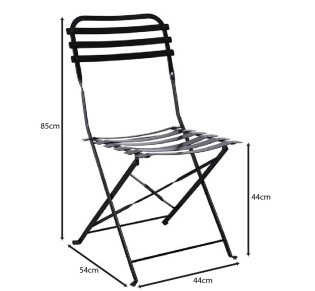 ZAPPEIOU Folding Chair / Black Metal