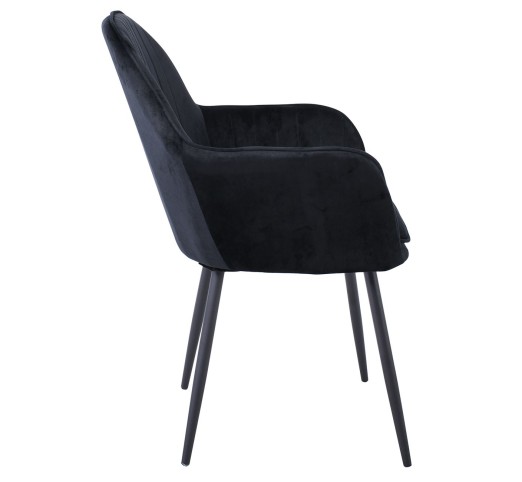 VALERY Armchair / Metal Black - Fabric Velure Black