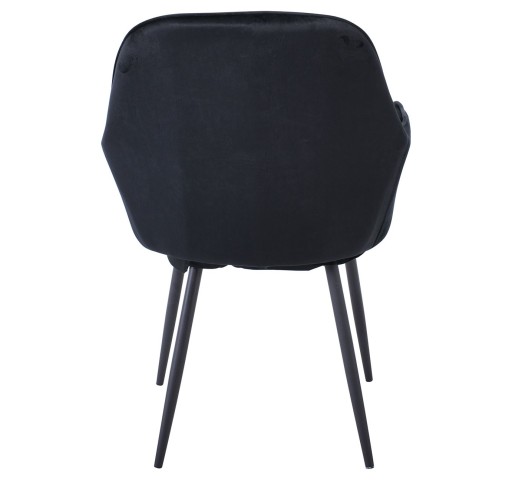 VALERY Armchair / Metal Black - Fabric Velure Black