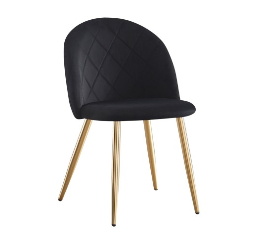 BELLA Chair Gold Chrome / Fabric Velure Black