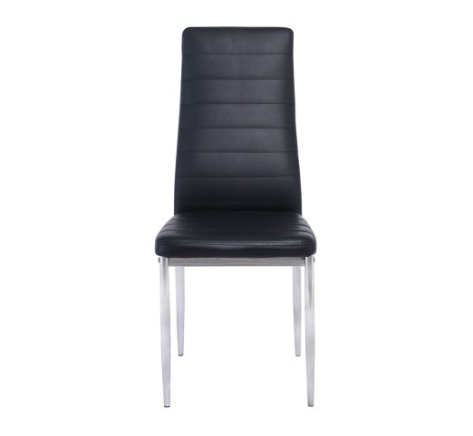 JETTA Chair Full K/D Black Pvc (Chromed)