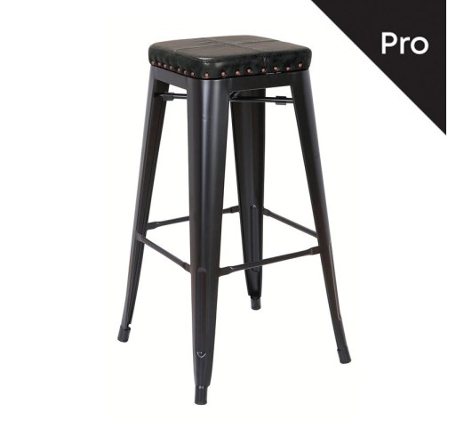 RELIX Bar Stool Metal Black Matte/Pu Black