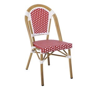 PARIS Chair Alu Natural/Wicker White-Red 2