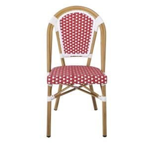 PARIS Chair Alu Natural/Wicker White-Red