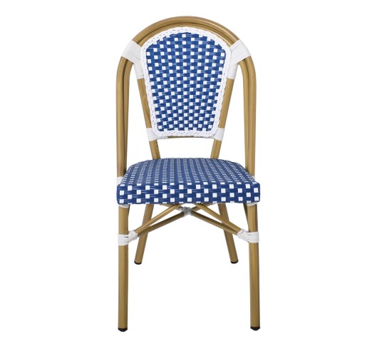 PARIS Chair Alu Natural/Wicker White-Blue