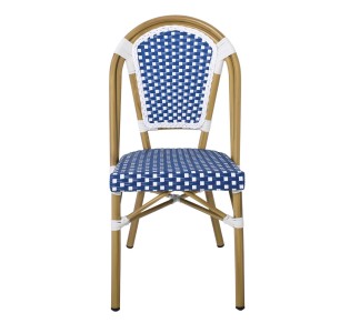 PARIS Chair Alu Natural/Wicker White-Blue
