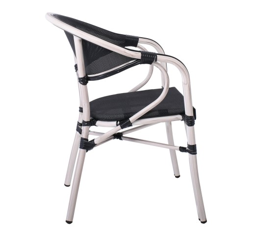 VEGERA Armchair Alu Antique White/Textilene Black