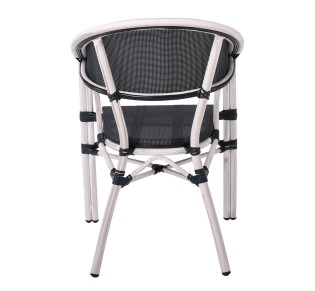 VEGERA Armchair Alu Antique White/Textilene Black