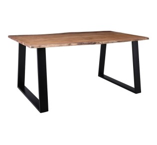 LIZARD-W Slim Τραπέζι Τραπεζαρίας 160x90x78cm / Μέταλλο Βαφή Μαύρο - Ξύλο Ακακία Φυσικό
