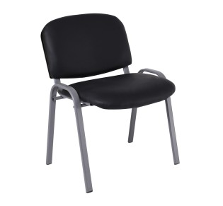 SIGMA Chair Stackable Office Visitor / Silver - PVC Black 2