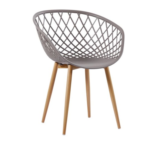 REX Armchair-Pro Metal Natural/PP-UV Sand Beige (Nude packing)