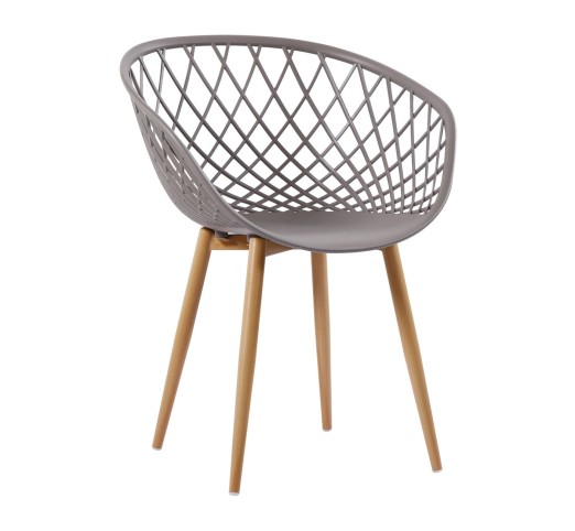 REX Armchair-Pro Metal Natural/PP-UV Sand Beige (Nude packing)