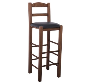 SIFNOS Bar Stool Beech / Impregnation Walnut - PU Black 2
