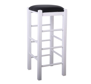 TAVERNA Bar Stool / Beech Impregnation Lacquer White - PU Black