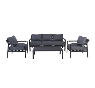 RIVIERA Set Σαλόνι Κήπου ALU 3-θέσιος & 2 Πολυθρόνες & Τραπέζι / Σκελετός & Μαξιλάρια Ανθρακί