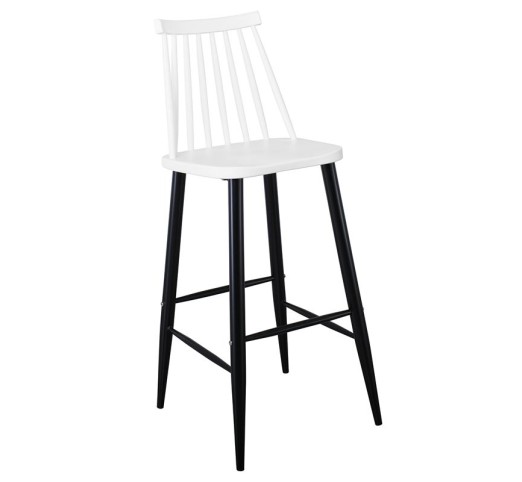 LAVIDA Bar Stool Metal Black - PP White