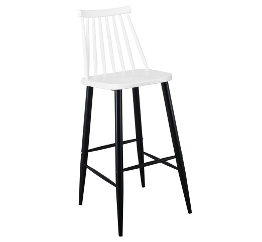 LAVIDA Bar Stool Metal Black - PP White