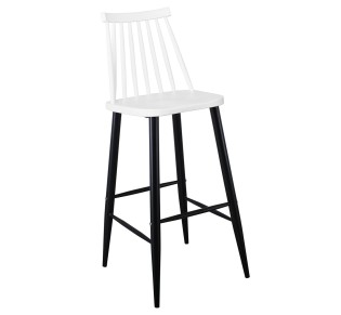 LAVIDA Bar Stool Metal Black - PP White