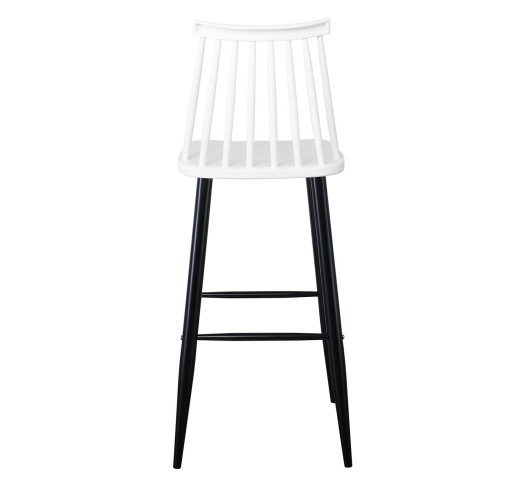 LAVIDA Bar Stool Metal Black - PP White