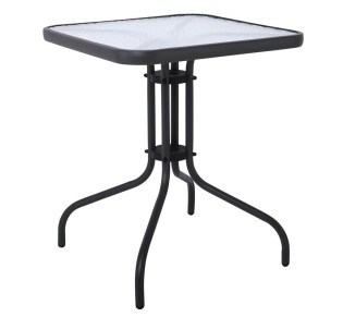 BALENO Τραπέζι Κήπου - Βεράντας 70x70cm Γυαλί Tempered / Μέταλλο - Βαφή Ανθρακί