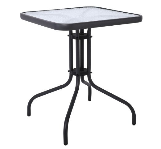 BALENO Table 70x70cm Tempered Glass / Metal - Anthracite