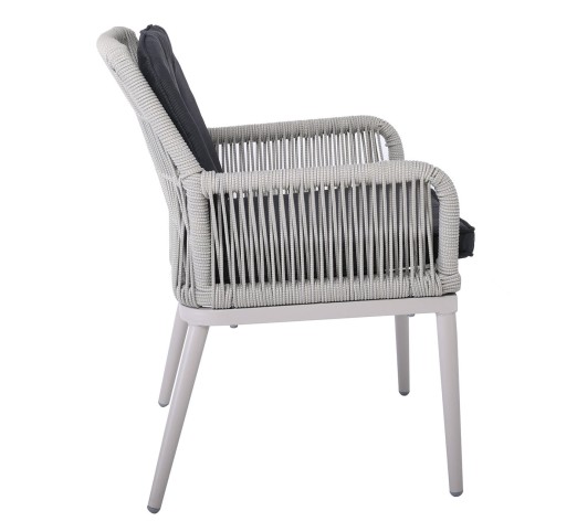 ALLEY Armchair Alu/Wicker Grey/Cushions Anthracite