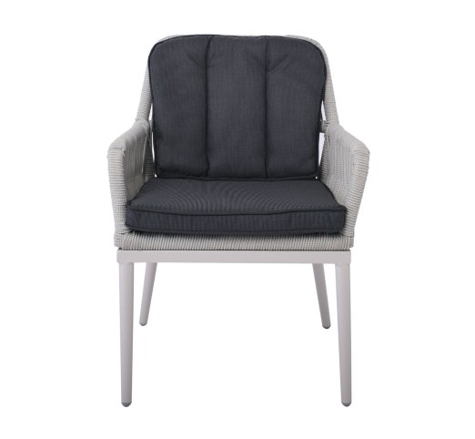ALLEY Armchair Alu/Wicker Grey/Cushions Anthracite