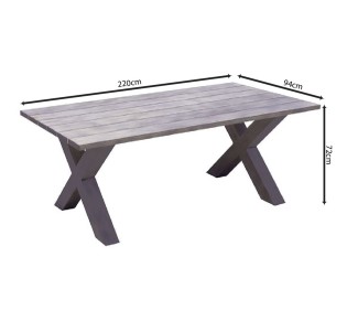 ALLEY Table 220x94cm / ALU Grey