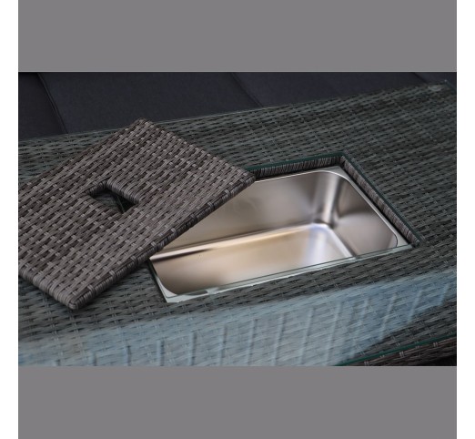 BOOZER Set ALU 5pcs / Wicker Grey - Cushions Anthracite