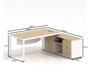 THESIS Reversible Desk 160x160cm / Beech - White