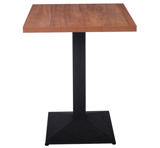 MARCO Τραπέζι Τετράγωνο 60x60cm / Επιφάνεια Melamine - Καρυδί Βάση Μέταλλο Μαύρο 41x41cm