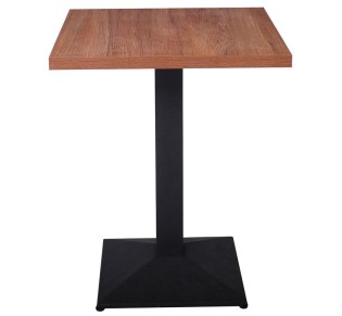 MARCO Table 60x60cm / Walnut Melamine - Black Base 41x41cm