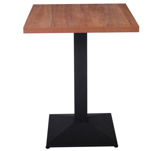 MARCO Τραπέζι Τετράγωνο 60x60cm / Επιφάνεια Melamine - Καρυδί Βάση Μέταλλο Μαύρο 41x41cm