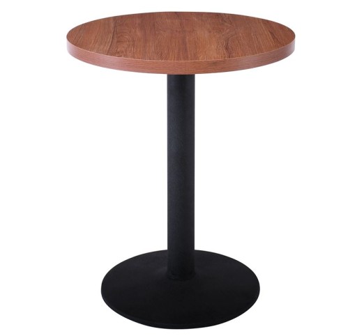 MARCO Table Ø60cm / Walnut Melamine - Black Base Ø45cm