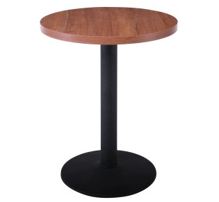 MARCO Table Ø60cm / Walnut Melamine - Black Base Ø45cm