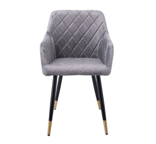 RENA Armchair / Metal Black - Fabric Velure Grey